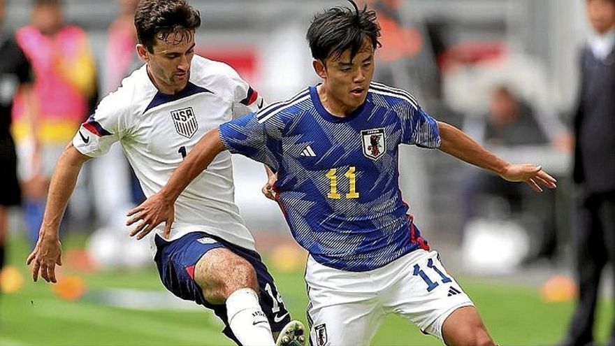 Take Kubo, durante el partido de ayer. | FOTO: EFE