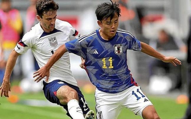 Take Kubo, durante el partido de ayer. | FOTO: EFE Take Kubo, durante el partido de ayer. | FOTO: EFE