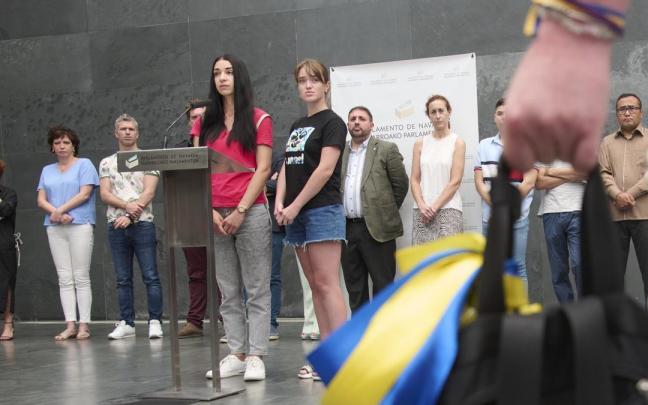 Acto de reconocimiento a las personas refugiadas residentes en Navarra, el pasado mes de junio.