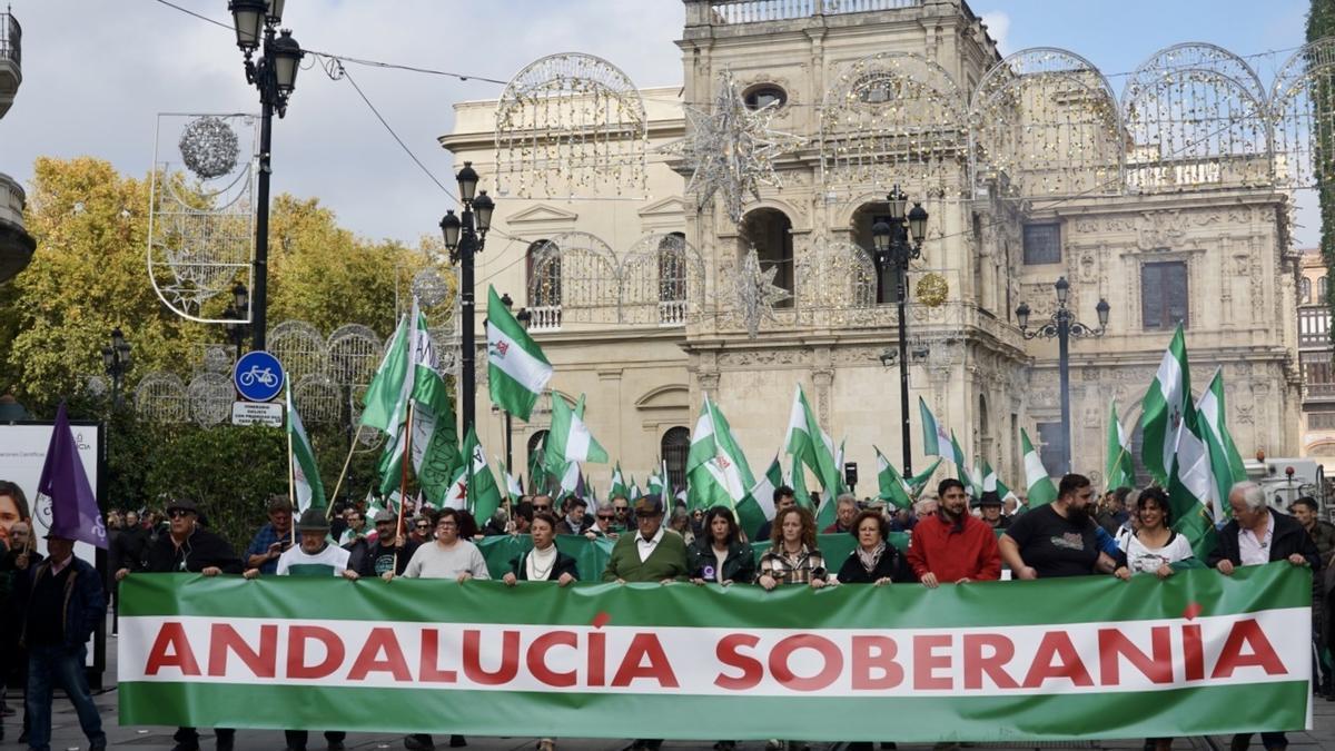 Manifestación bajo el lema 'Andalucía soberanía'.