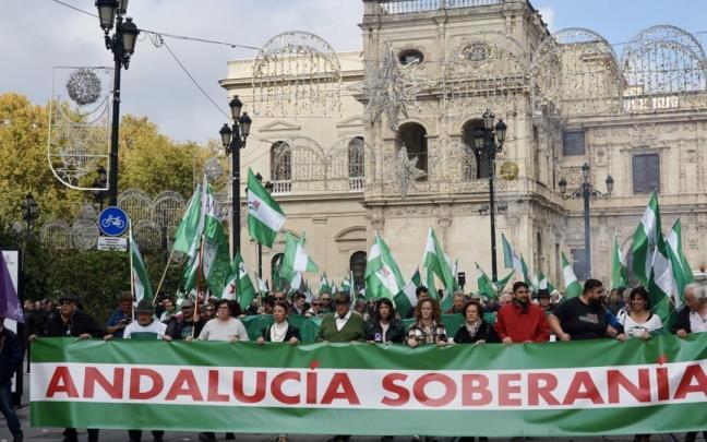 Manifestaci&oacute;n bajo el lema 'Andaluc&iacute;a soberan&iacute;a'.