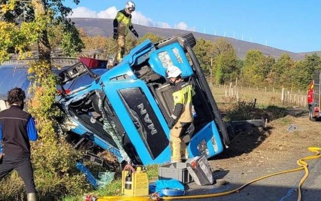 Cami&oacute;n volcado