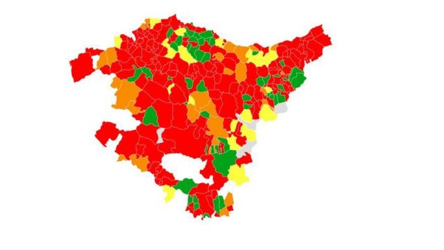 Mapa del coronavirus en Euskadi