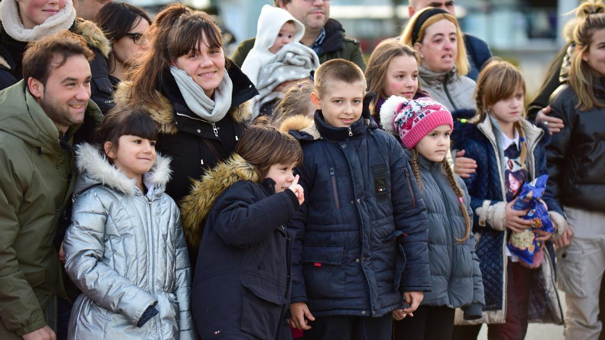 Los niños de Chernobil a su llegada esta mañana a Irun.