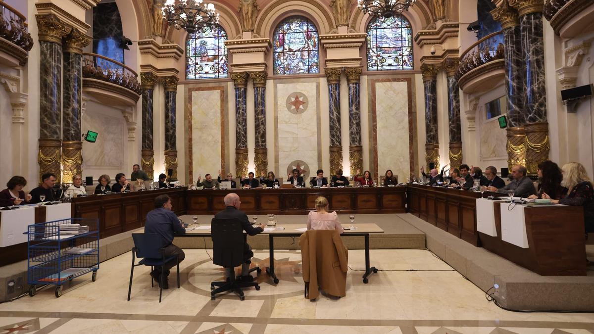 Imagen de la sesión plenaria de este jueves en el Ayuntamiento de Donostia.