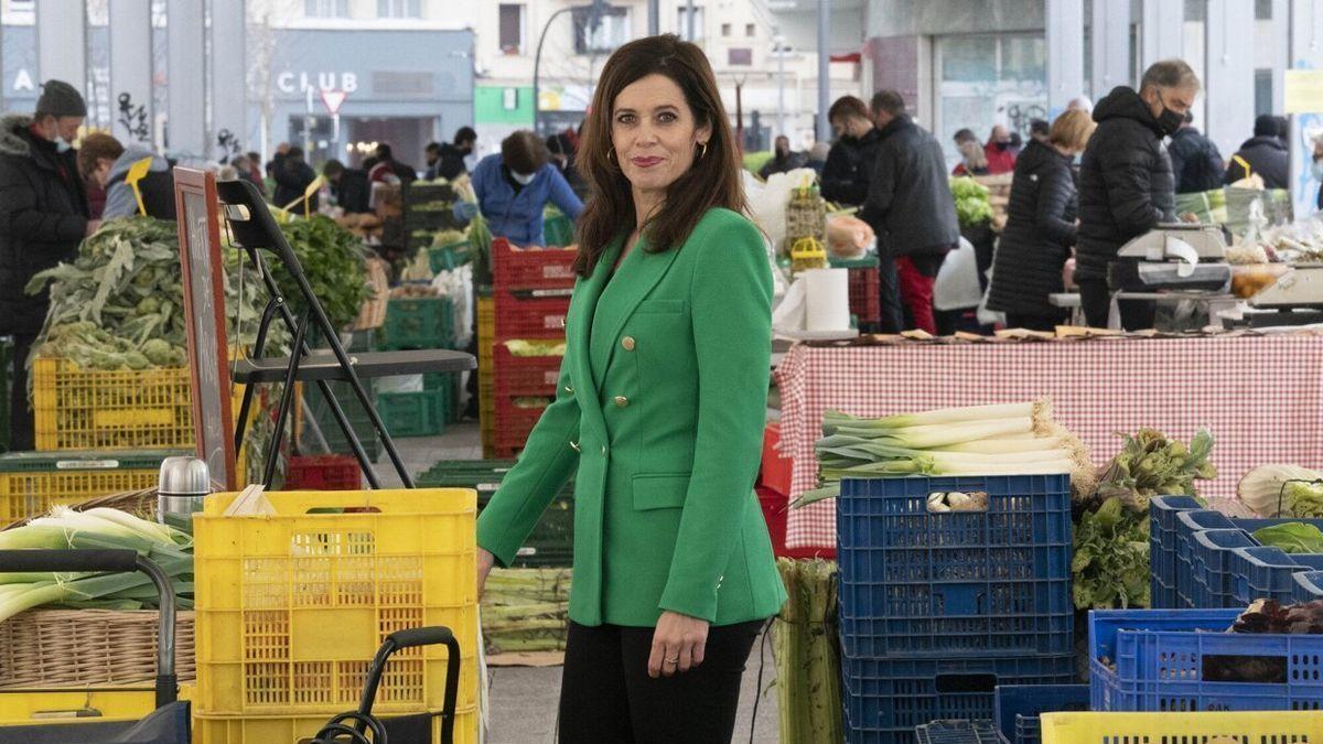 Maider Etxebarria, en el mercado de la plaza de Santa Bárbara