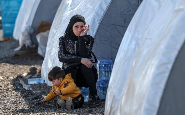 Refugios temporales en Hatay, Turquía.