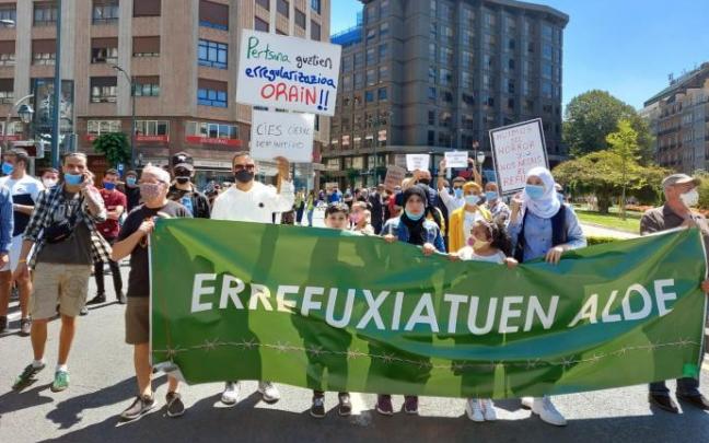 Una manifestación en apoyo a las personas refugiadas. Una manifestación en apoyo a las personas refugiadas.