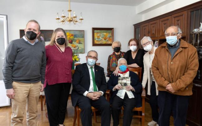 Ángela Eraso Laquidáin, el miércoles en su 100 cumpleaños.