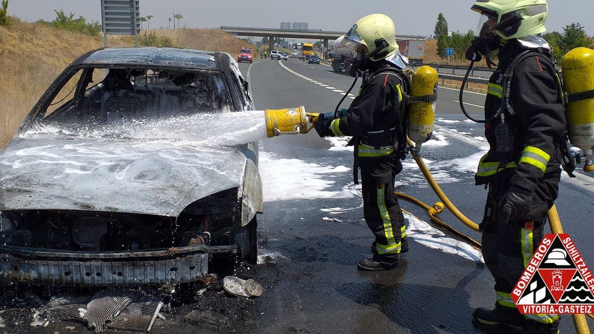 Arde un coche en la N-1.