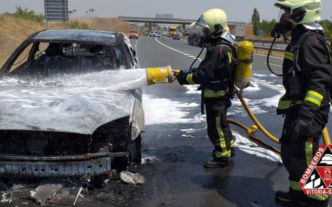 Arde un coche en la N-1.