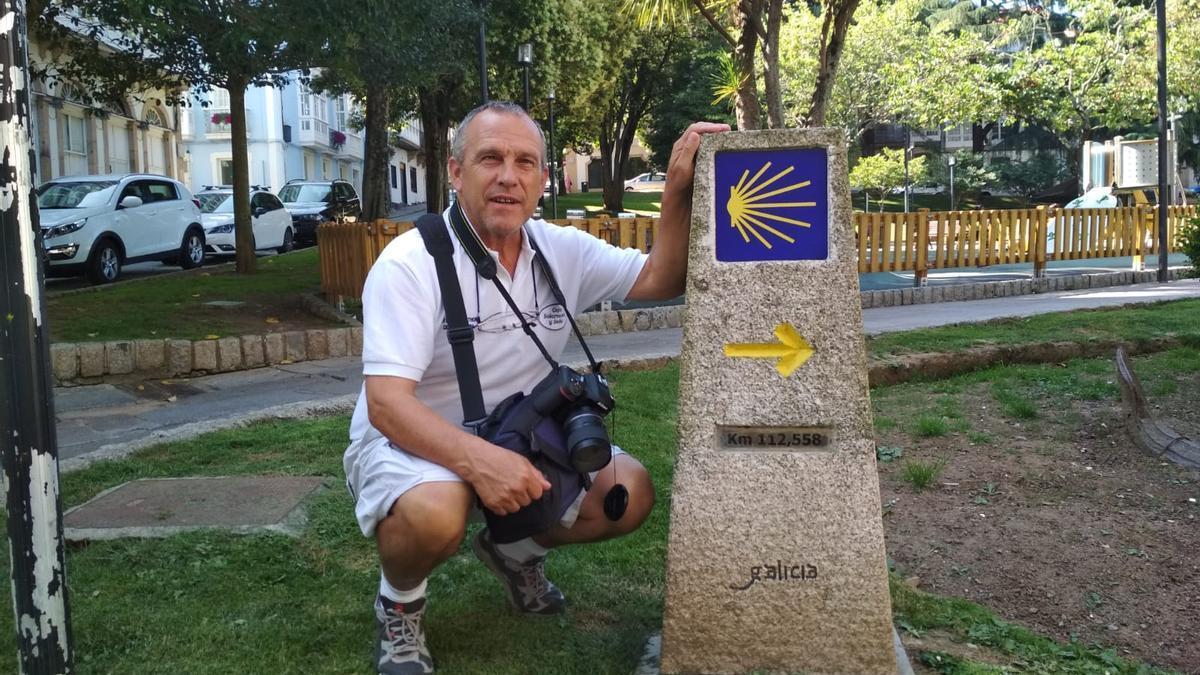 Rolando Baigorri, en pleno Camino de Santiago.