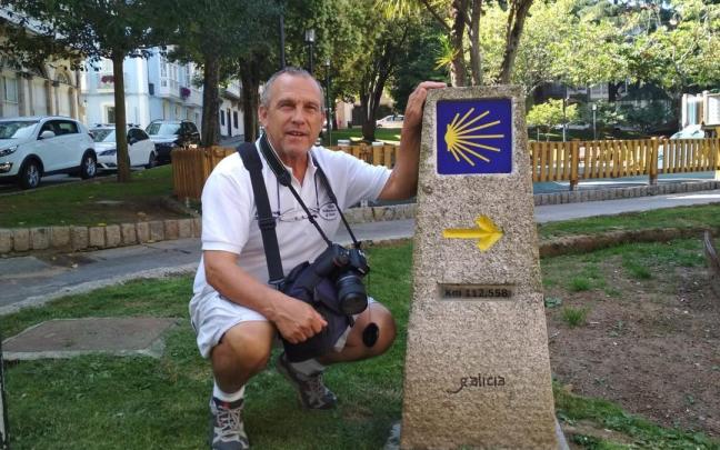 Rolando Baigorri, en pleno Camino de Santiago.