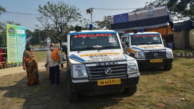 Imagen de archivo del servicio de ambulancias de India.