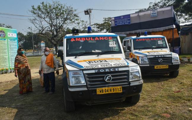 Imagen de archivo del servicio de ambulancias de India. Imagen de archivo del servicio de ambulancias de India.