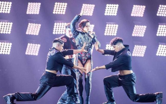 Chanel, durante uno de sus ensayos en el escenario del festival