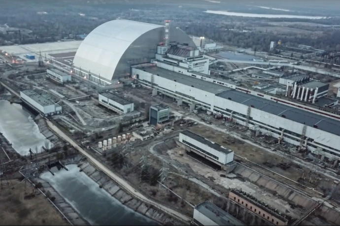 Vista aérea de la central nuclear de Chernóbil.