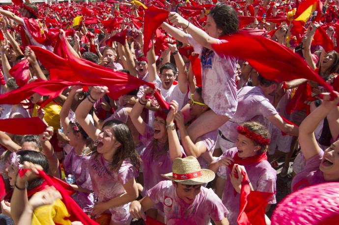 Los tudelanos celebran el inicio de sus fiestas en el año 2016.