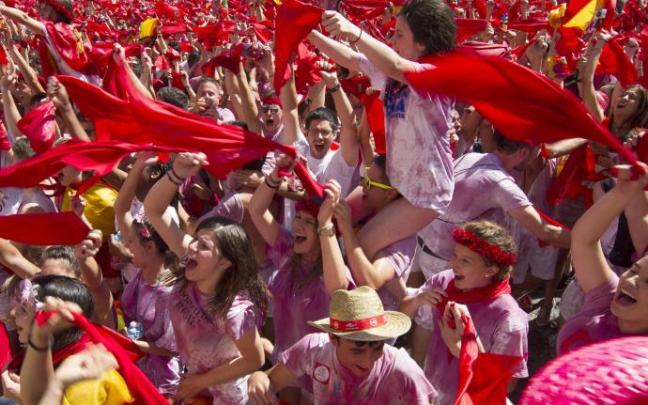 Los tudelanos celebran el inicio de sus fiestas en el año 2016.