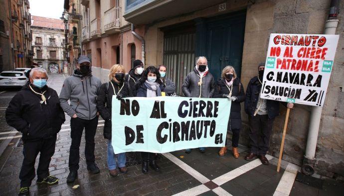 Protesta de la plantilla, en Pamplona.