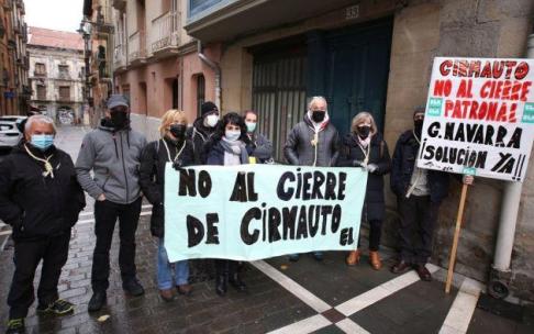 Protesta de la plantilla, en Pamplona.
