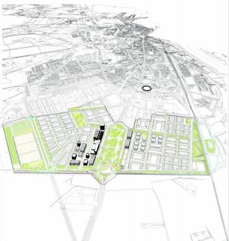 Recreación por ordenador del planteamiento de la futura urbanización de Gardachales.