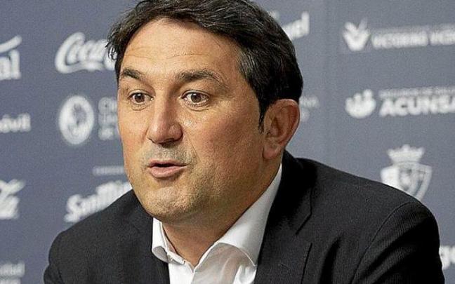 Braulio Vázquez, durante la rueda de prensa de ayer. Foto: CA Osasuna