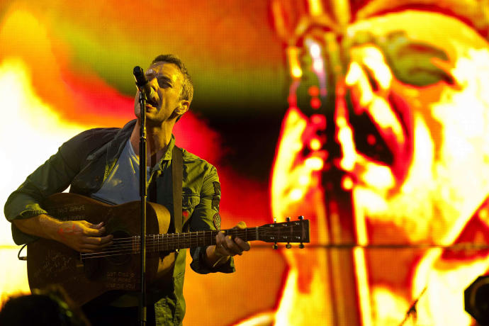 Martin, durante un concierto de la banda británica "Coldplay".