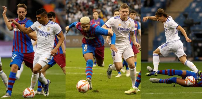 Casemiro, Toni Kroos y Luka Modric.