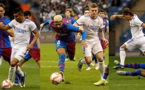 Casemiro, Toni Kroos y Luka Modric.