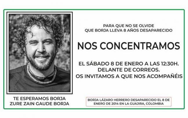Convocatoria de la concentración de este sábado de Borja Lázaro.
