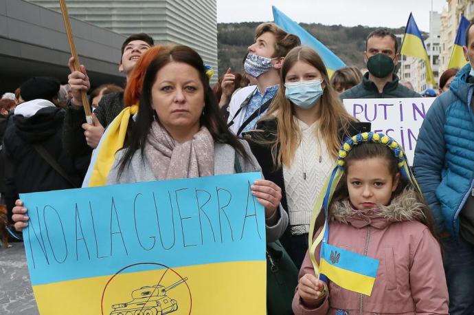 Concentración en contra la guerra