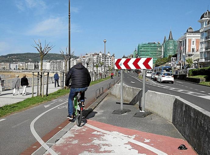 Bidegorri provisional, que se reformará para ser definitivo, una de las actuaciones previstas.