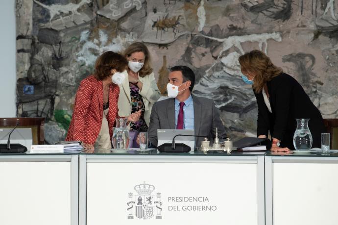 Pedro Sánchez, durante la reunión del Consejo de Ministros.