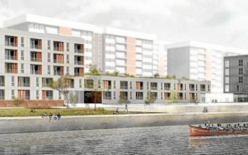 Los bloques de apartamentos dotacionales de Zorrotzaurre tendrán cuatro plantas de altura.