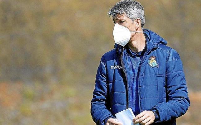 Imanol Alguacil, durante un entrenamiento en las instalaciones de Zubieta. Foto: Real Sociedad