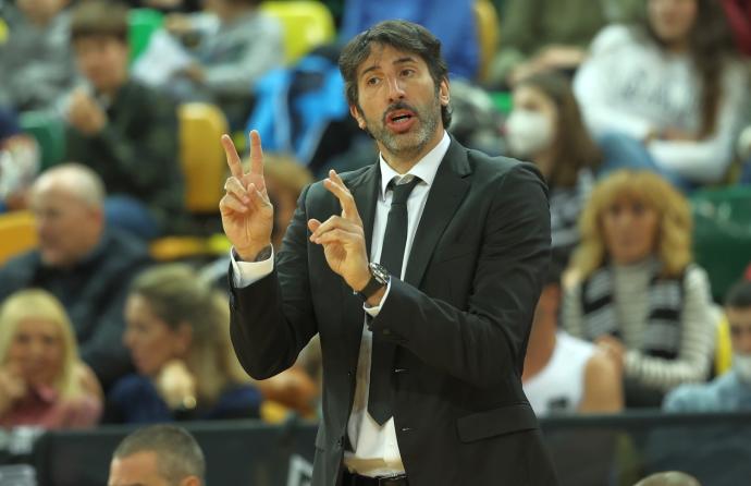 Álex Mumbrú, en un encuentro del pasado curso en el Bilbao Arena.