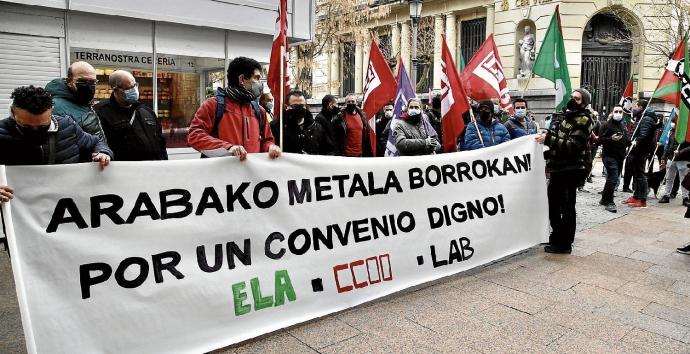 Movilización del pasado mes de diciembre de trabajadores del Metal alavés