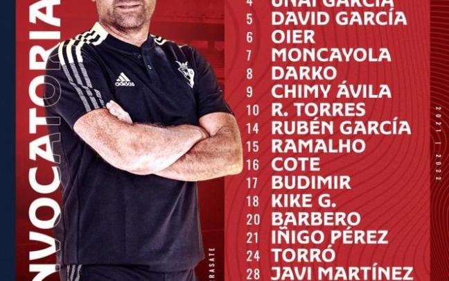 Osasuna | Darko y Nacho Vidal entran en la convocatoria para Vallecas