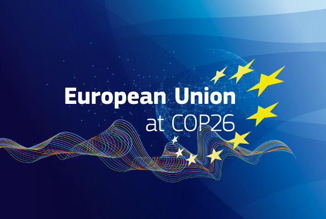 Logo de la UE para su participación en la COP26 de Glasgow