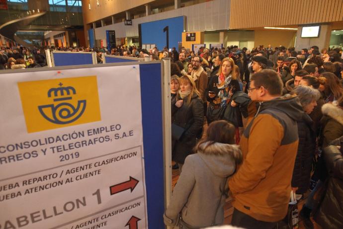 Casi ocho mil aspirantes a Correos se examinarán en el BEC el domingo. En la imagen, una convocatoria anterior en enero de 2020