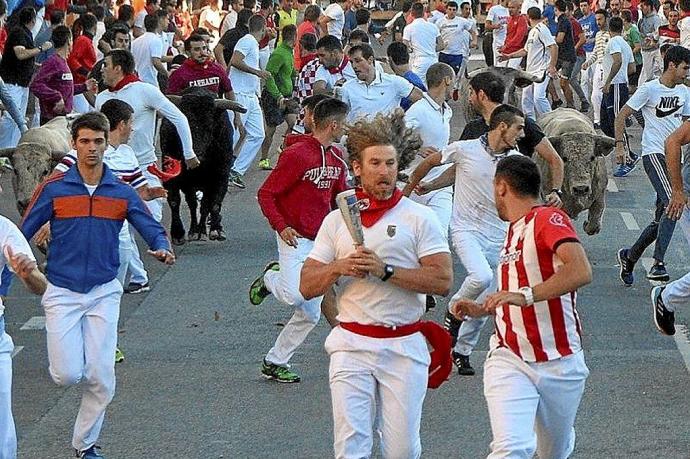 Encierro de Prieto de la Cal en Tafalla el 15 de agosto de 2018. Foto: D. Olóriz