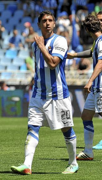 Cote, en un partido con la Real Sociedad. Foto: Rubén Plaza