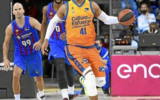 Jasiel Rivero, en el encuentro ante el Barça. Foto: ACB Photo/P. Largo