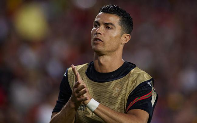 Cristiano Ronaldo durante un partido con Portugal.