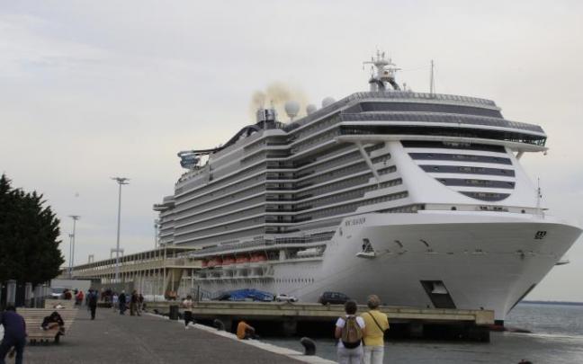 Un crucero en el puerto de Lisboa