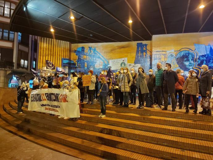 Concentración en diciembre en Barakaldo contra una agresión machista.