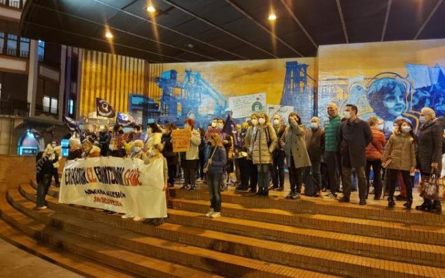 Concentración en diciembre en Barakaldo contra una agresión machista.