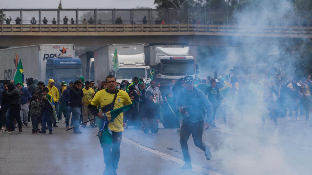 Protesta de seguidores de Bolsonaro.