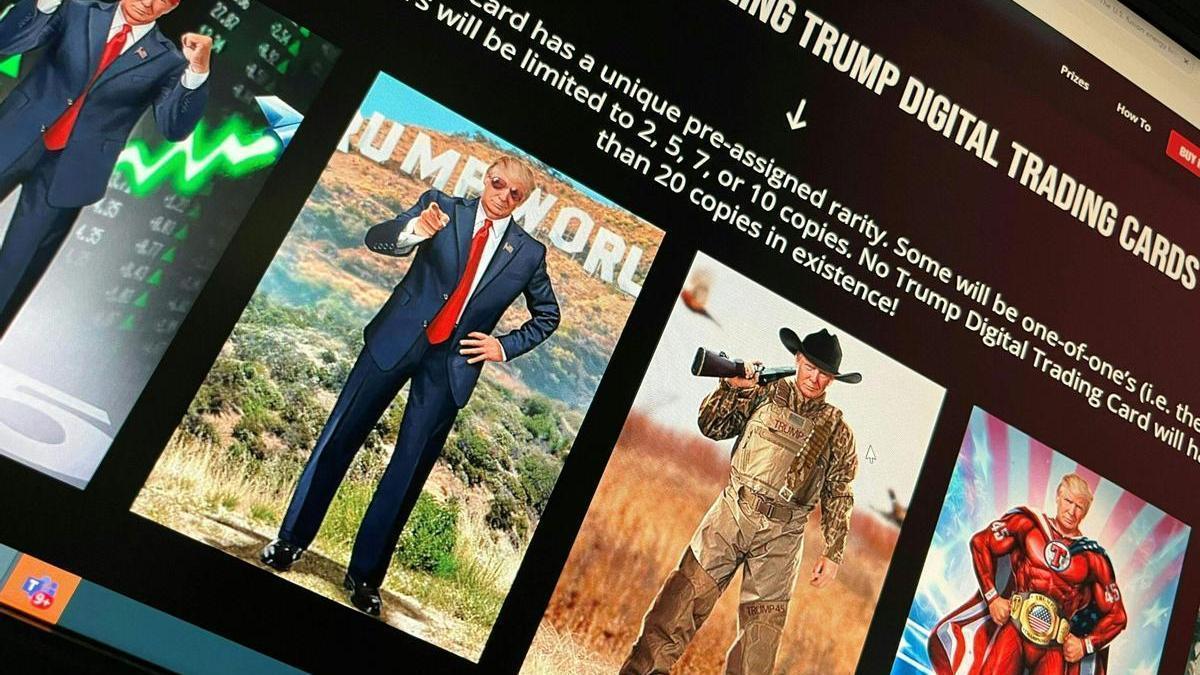 Algunos de los cromos digitales de Donald Trump.